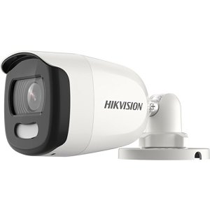 Hikvision DS-2CE10HFT-F Turbo HD ColorVu 5MP HDoC Mini Bullet Camera, 3.6mm Fixed Lens, White