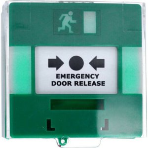 CDVI EM301LS EM Series Triple-Pole Resettable Emergency Door Release with Light and Sounder, 3A at 124VAC, Green