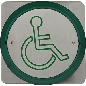 CDVI RTE85DL All-active wheelchair logo Exit Button, Surface Mount