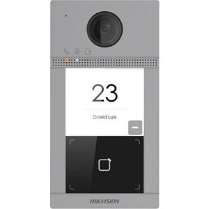 Hikvision DS-KV8113-WME1B Pro Serie 1-Button Metal Villa Door Station with 2MP Camera, Standard PoE, 12 VDC, Metal