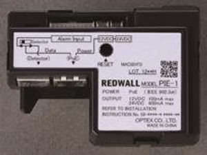 Optex PIE-1 PoE IP Encoder Converts analog relay outputs to original ASCII code (REDWALL Event Code) for REDWALL and Fiber SenSys detectors