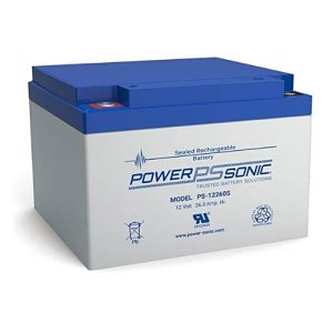 Power Sonic PS-12260 PS Series, 12V, 26Ah, 6 Cells, Sealed Lead Acid Rechargable Battery, 20-Hr Rate Capacity
