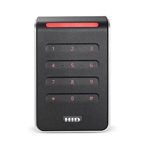 HID 40KTKS-T0-000000 Signo 40K Contactless Smart Card Keypad Reader, Multi-Technology, Mobile Ready, Wall Switch Mount, Terminal, Black/Silver