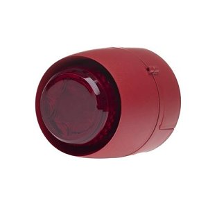 Cranford Controls 511-099L VTB Sounder Beacon, Shallow Base, Red Body and Amber Lens