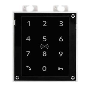 2N 9155081 IP Verso Series RFID Reader with Touch Keypad, OR 10m, Supports 125kHz and 13.56MHz, Black