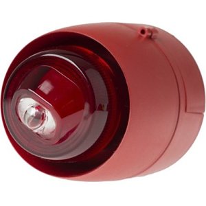 Cranford Controls VXB-1EVAD Wall Spatial Sounder VAD Beacon, 24V DC EN54-23 W-2.4-8 Red Body and White Flash, Shallow Base