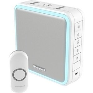 Honeywell Home DC915N Wired Portable Doorbell with Halo Light, Sleep Mode and Push Button, White