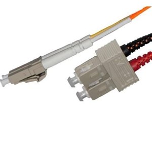 Connectix 005-629-050-01B Starlight Series LC-SC Multimode Duplex Fibre Optic Patch Cable, OM3-50/125, 5m, Orange
