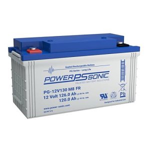 Power Sonic PG-12V130 Long Life Series Rechargeable Sealed Lead Acid Battery 12V 126AH