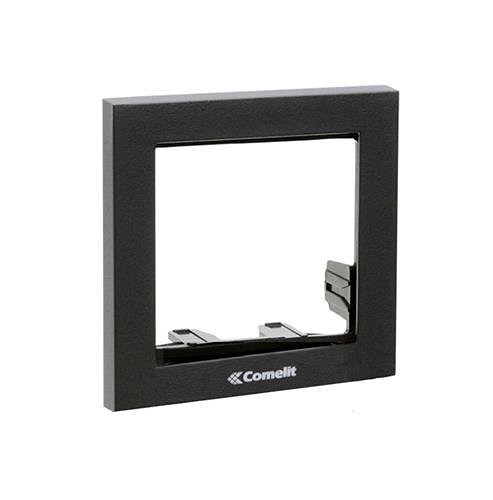 Comelit PAC 3311-1A Ikall Metal Series, 1-Module Holder with Finishing Frame, Aluminum, Weather-Resistant Paint, Grey