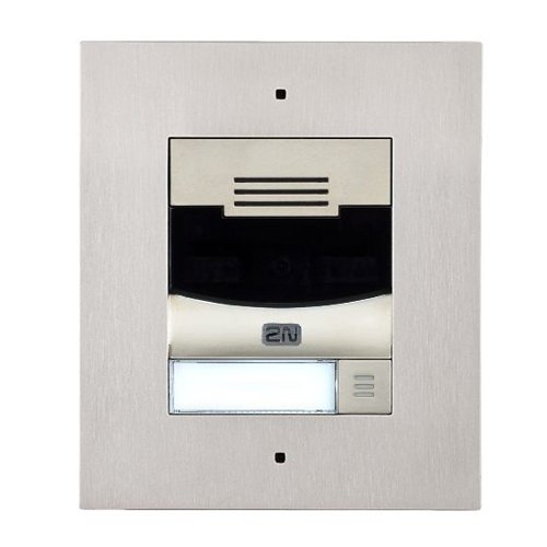 2N  IP Solo Series, 1-Button Intercom Door Station Module, IP54, 12VDC, Flush Mount, Nickel