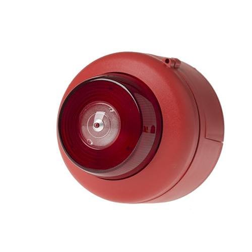 Cranford Controls VTB-32EVAD Wall Spatial Sounder VAD Beacon, 24V DC EN54-3 and 23 C-3-7 32-Tone, Deep Base, Red Body and Flash