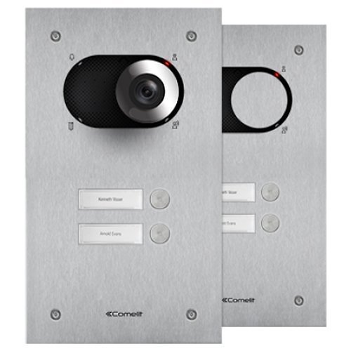 Comelit PAC IX0102 Switch Series, Front Plate, 2-Button, Stainless Steel