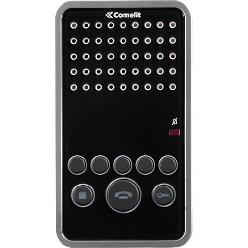 Comelit PAC 6203B Easycom Series Full Duplex Hands-Free 6-Button Intercom with Electronic Calling, ViP, Black