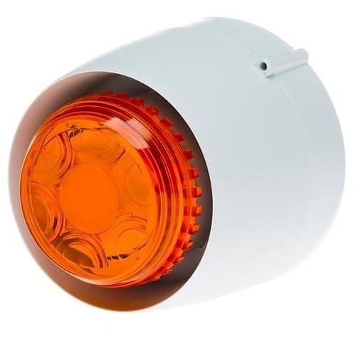 Cranford Controls 511-100L Spatial Sounder Beacon, 24V DC 32-Tone Shallow Base, White Body and Amber Lens