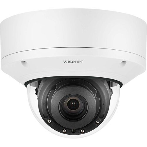 Hanwha PND-A6081RV Wisenet P Series, WDR IP53 2MP 4.38-9.33mm Motorized Lens, IR 40M IP Dome Camera, White