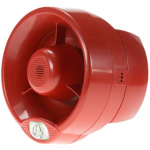 LST Siren/blinkande lampa - Hörbar, Visuell - Ytmontering, Monterbar på vägg - Röd