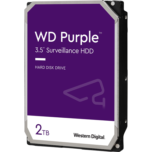 WD Purple WD20PURZ 2 TB Hårddisk - 3.5" Intern - SATA (SATA/600) - Konventionell magnetisk inspelning (CMR, Conventional Magnetic Recording) Method - 5400rpm